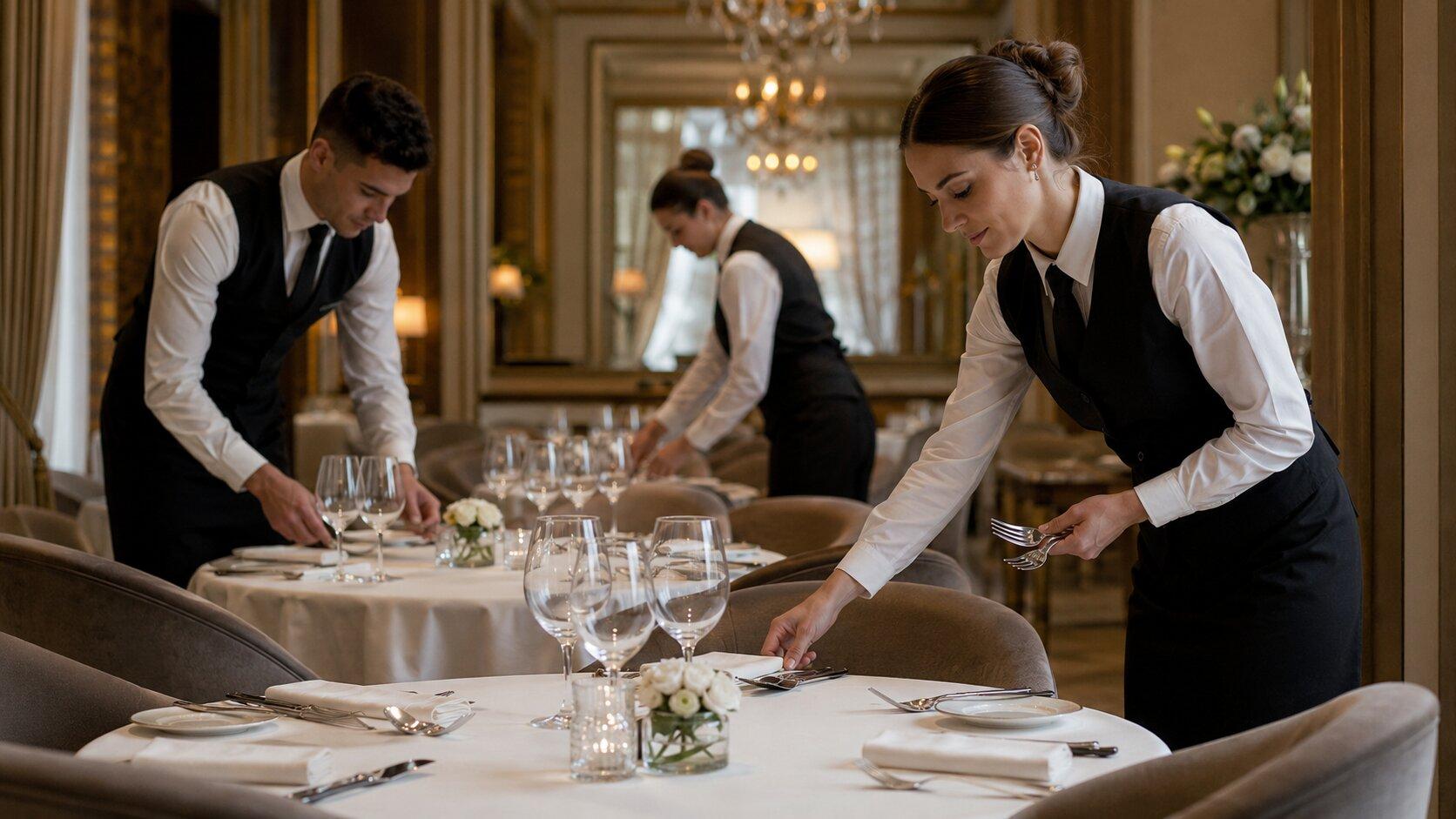 Personale di sala e cucina di un ristorante